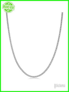 14k White Gold 2mm Diamond Weave Chain Necklace 18 in